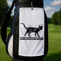 Petting Chart For A Cat Funny How To Pet A Cat Meme Golf Towel