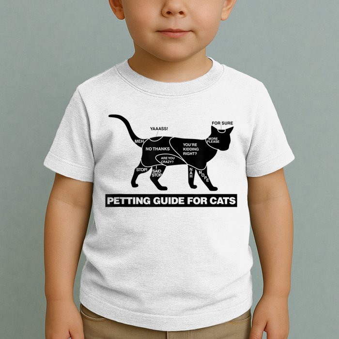 Petting Chart For A Cat Funny How To Pet A Cat Meme Toddler T-Shirt