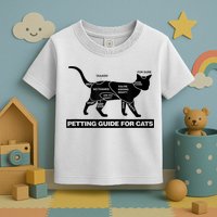 Petting Chart For A Cat Funny How To Pet A Cat Meme Toddler T-Shirt