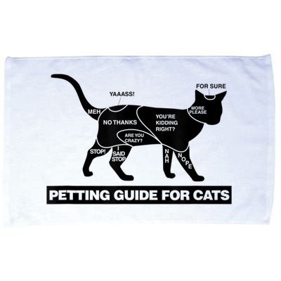 Petting Chart For A Cat Funny How To Pet A Cat Meme Microfiber Hand Towel