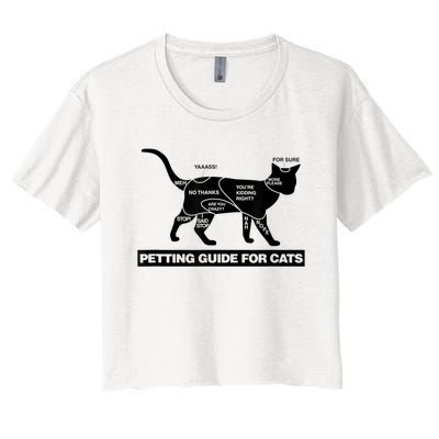 Petting Chart For A Cat Funny How To Pet A Cat Meme Women's Crop Top Tee