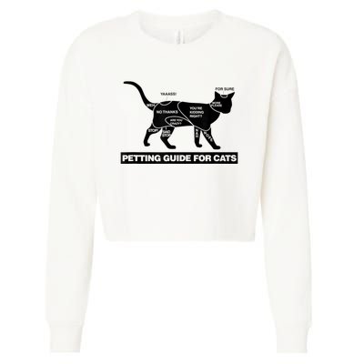 Petting Chart For A Cat Funny How To Pet A Cat Meme Cropped Pullover Crew