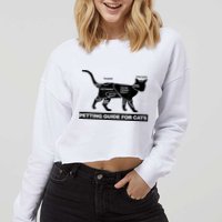 Petting Chart For A Cat Funny How To Pet A Cat Meme Cropped Pullover Crew