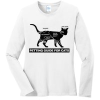 Petting Chart For A Cat Funny How To Pet A Cat Meme Ladies Long Sleeve Shirt
