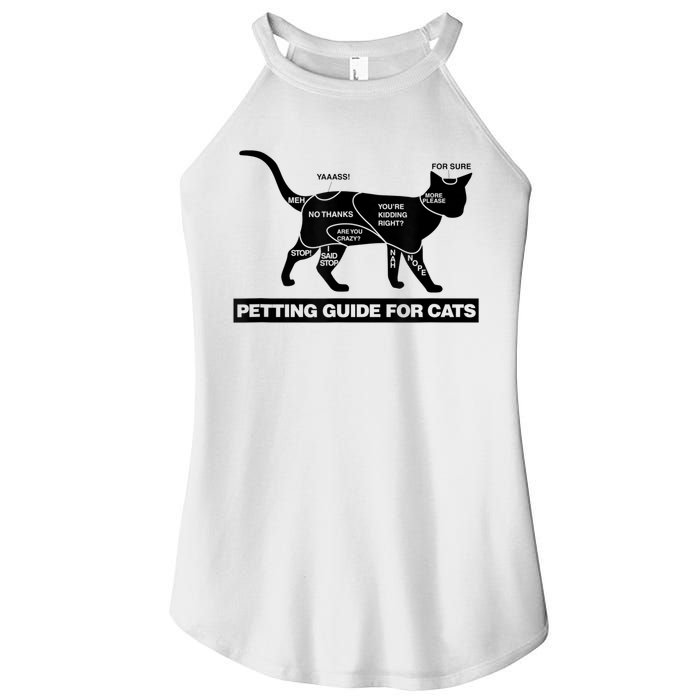 Petting Chart For A Cat Funny How To Pet A Cat Meme Women's Perfect Tri Rocker Tank