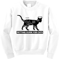 Petting Chart For A Cat Funny How To Pet A Cat Meme Kids Sweatshirt