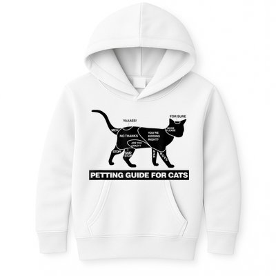 Petting Chart For A Cat Funny How To Pet A Cat Meme Kids Hoodie