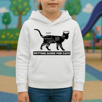 Petting Chart For A Cat Funny How To Pet A Cat Meme Kids Hoodie