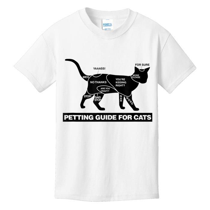 Petting Chart For A Cat Funny How To Pet A Cat Meme Kids T-Shirt