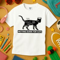 Petting Chart For A Cat Funny How To Pet A Cat Meme Kids T-Shirt