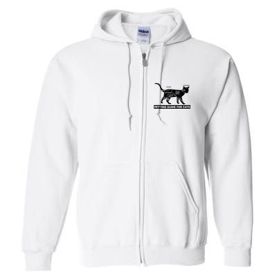 Petting Chart For A Cat Funny How To Pet A Cat Meme Full Zip Hoodie