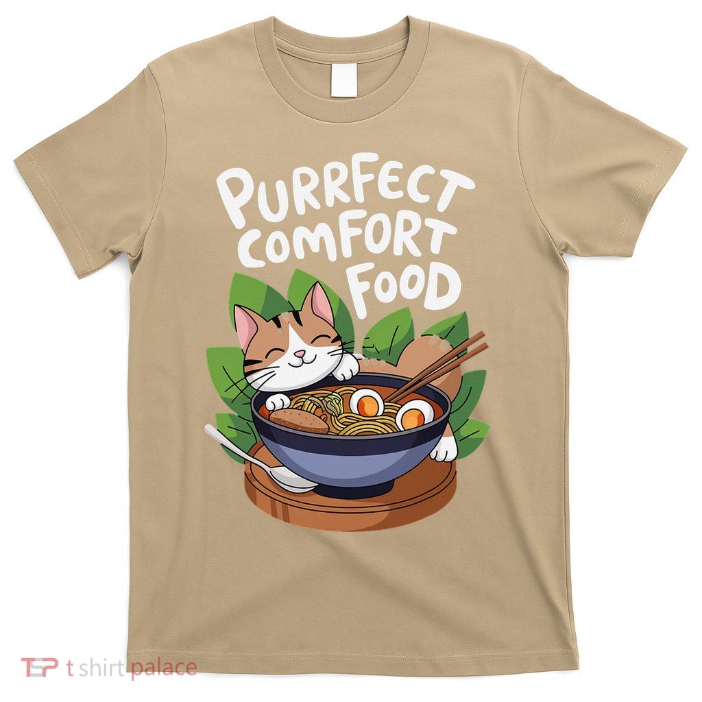 Purrfect Comfort Food Cat Design T-Shirt