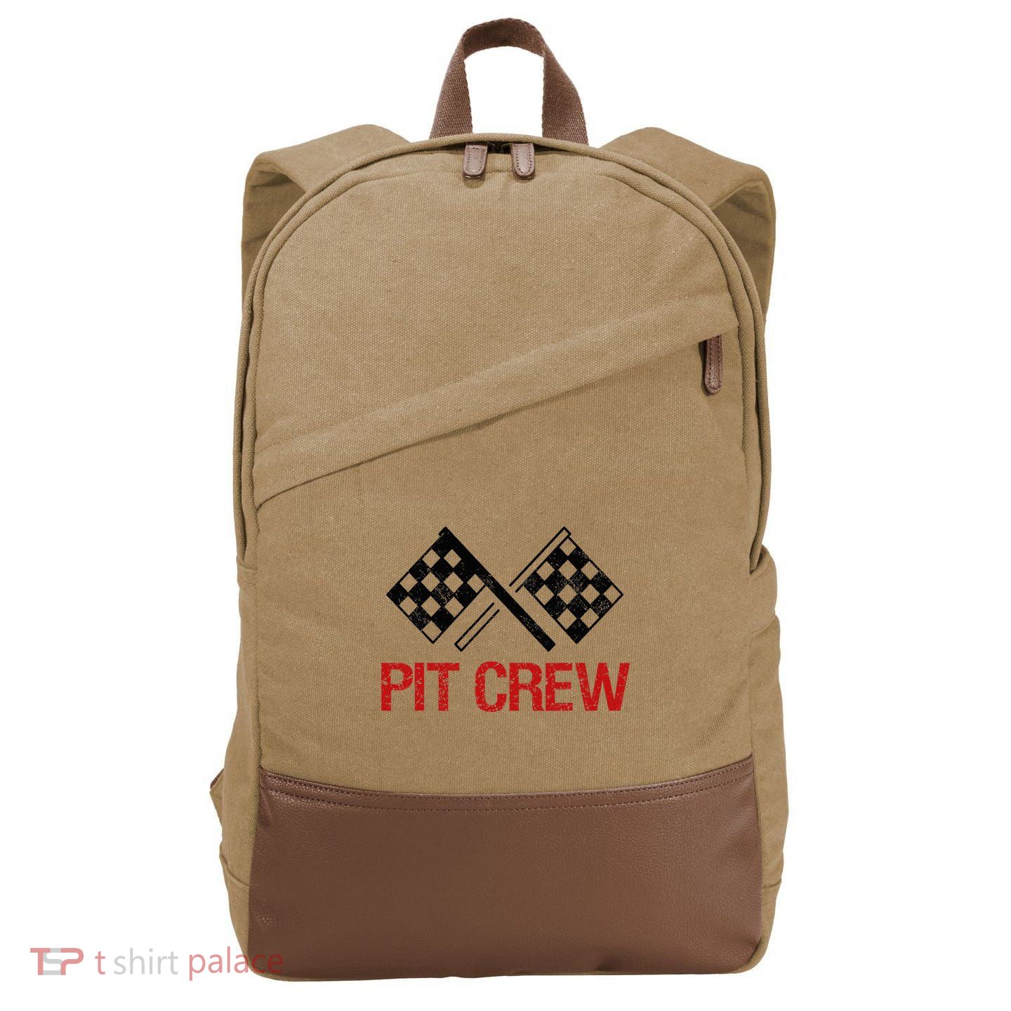 Pit Crew For Racing Car Parties Cotton Canvas Backpack