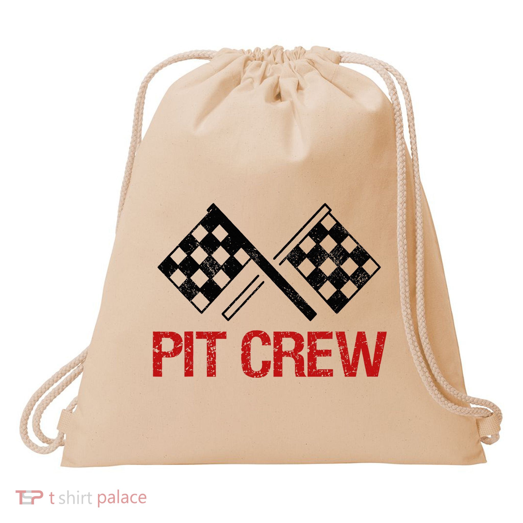 Pit Crew For Racing Car Parties Drawstring Bag