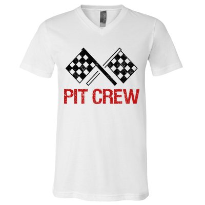 Pit Crew For Racing Car Parties V-Neck T-Shirt