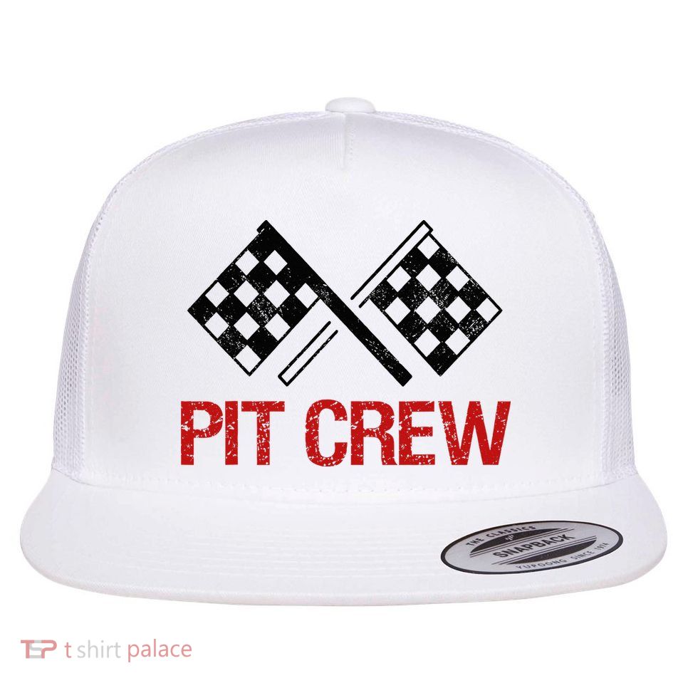 Pit Crew For Racing Car Parties Flatbill Hat