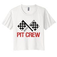 Pit Crew For Racing Car Parties Women's Crop Top Tee