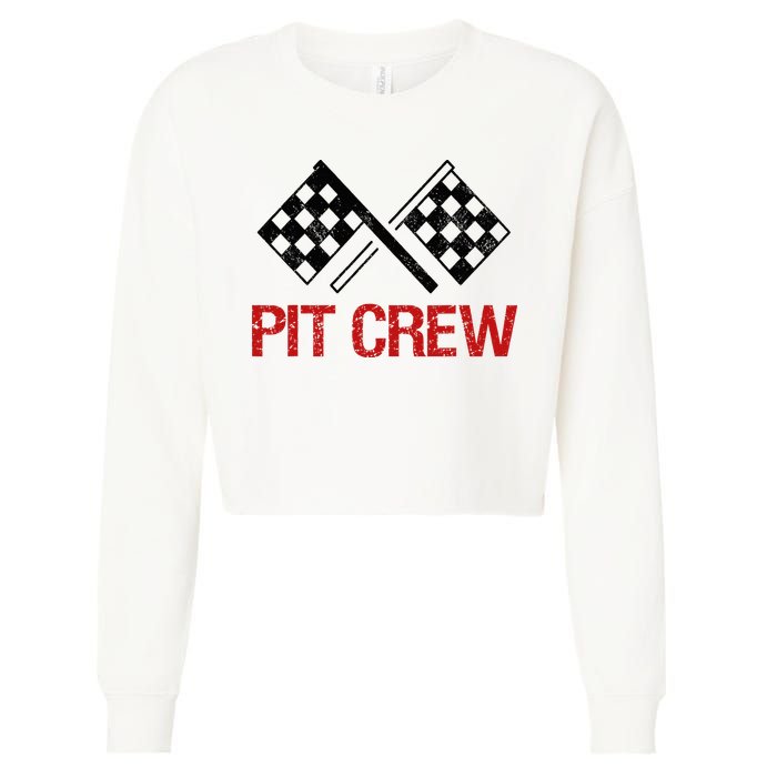 Pit Crew For Racing Car Parties Cropped Pullover Crew