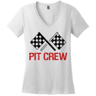 Pit Crew For Racing Car Parties Women's V-Neck T-Shirt