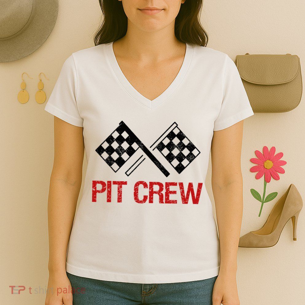 Pit Crew For Racing Car Parties Women's V-Neck T-Shirt