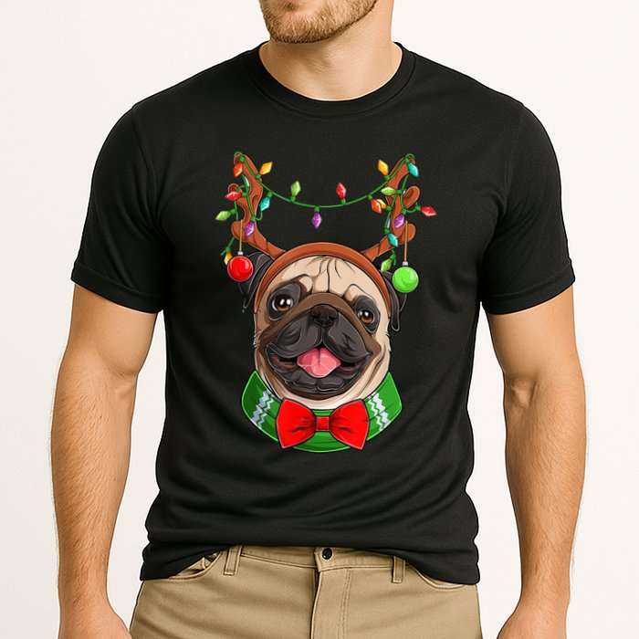 Pug Christmas Festive Cute Cooling Performance Crew T-Shirt