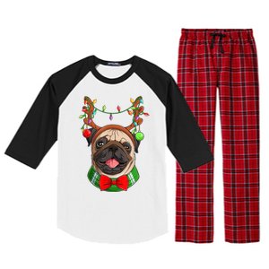 Pug Christmas Festive Cute Raglan Sleeve Pajama Set