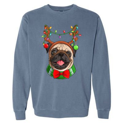 Pug Christmas Festive Cute Garment-Dyed Sweatshirt