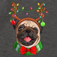 Pug Christmas Festive Cute Vector Backpack
