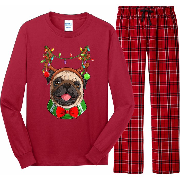 Pug Christmas Festive Cute Long Sleeve Pajama Set