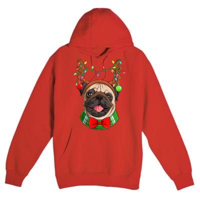 Pug Christmas Festive Cute Premium Pullover Hoodie