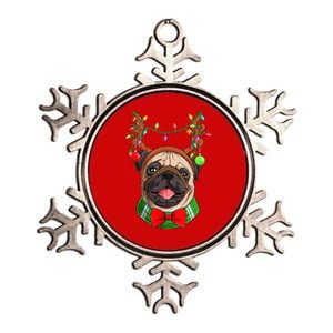 Pug Christmas Festive Cute Metallic Star Ornament