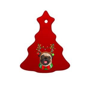 Pug Christmas Festive Cute Ceramic Tree Ornament