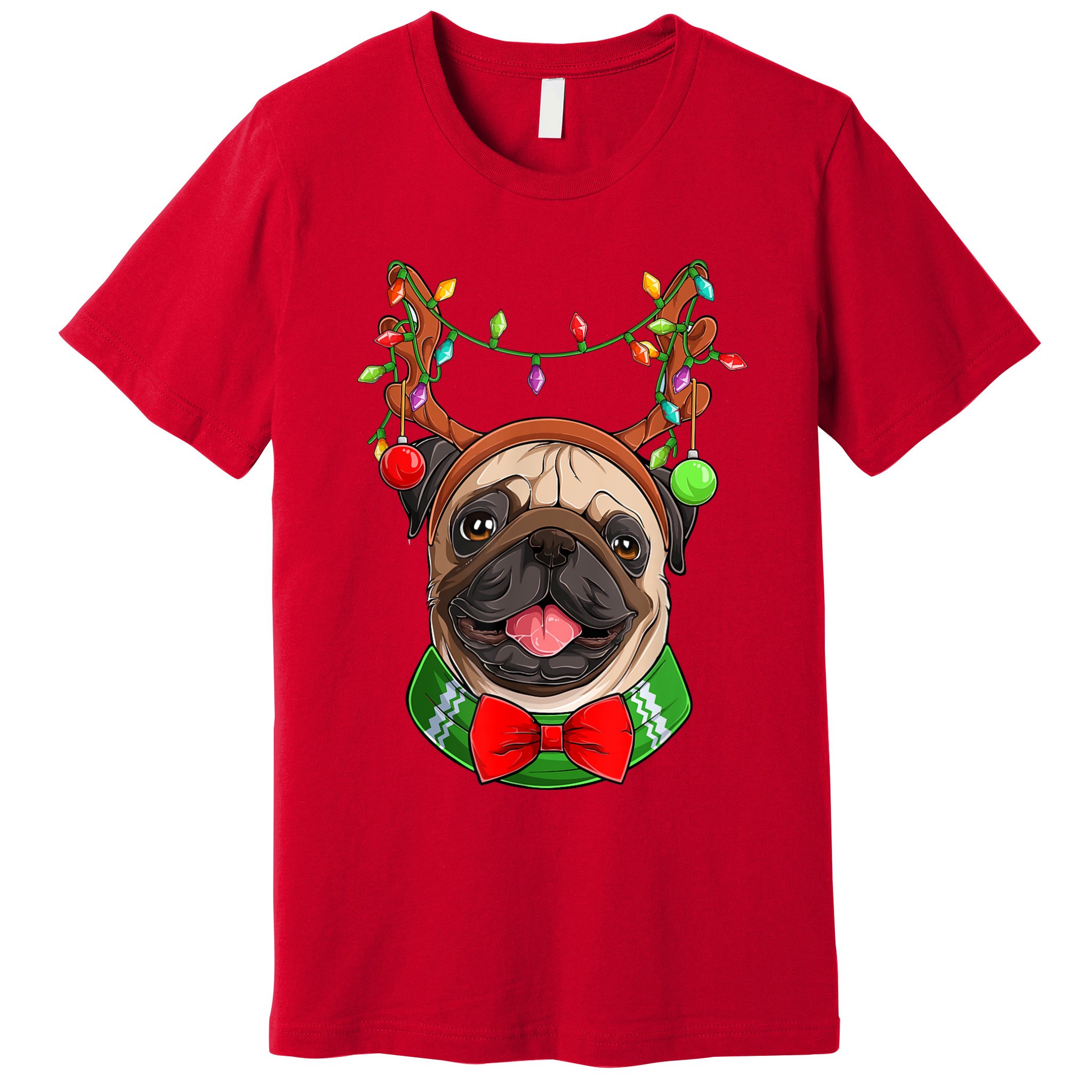 Pug Christmas Festive Cute Premium T-Shirt