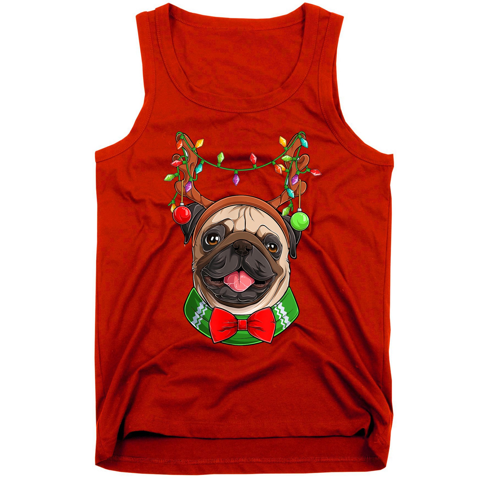 Pug Christmas Festive Cute Tank Top