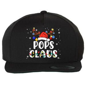 Pops Claus Funny Christmas Lights Pajama Family Team Santa Gift Wool Snapback Cap