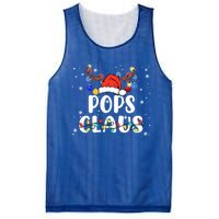 Pops Claus Funny Christmas Lights Pajama Family Team Santa Gift Mesh Reversible Basketball Jersey Tank