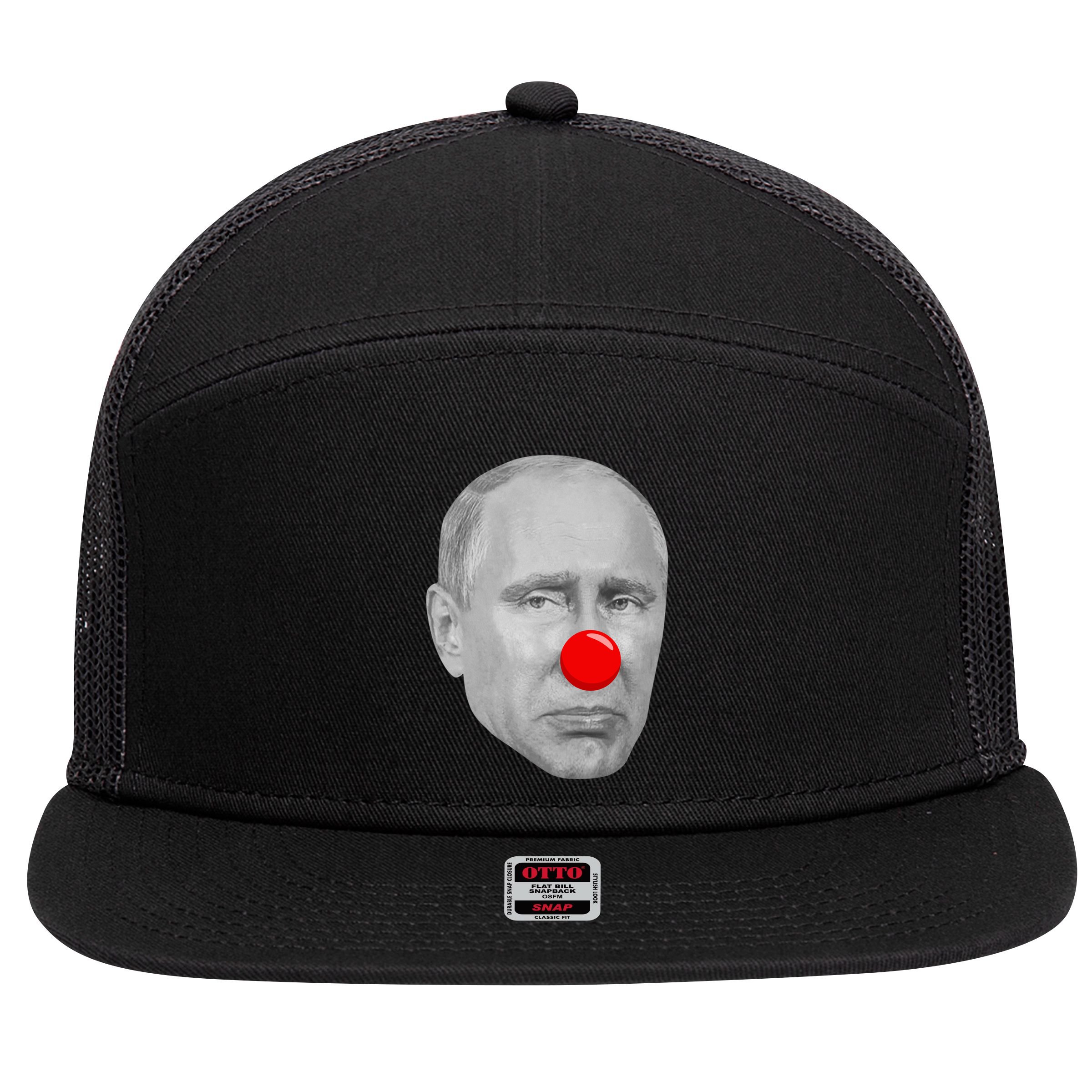 Putin Clown Funny 7 Panel Mesh Trucker Snapback Hat
