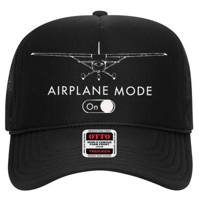 Pilot C172 Flying Gift Airplane Mode High Crown Mesh Back Trucker Hat