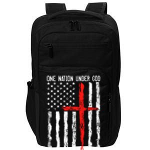 Patriotic Christian Flag "Blessed One Nation Under God" Funny Gift Impact Tech Backpack