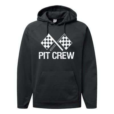 Pit Crew for Racing Car Parties Performance Fleece Hoodie