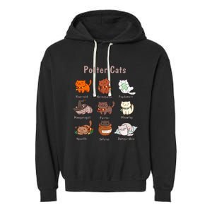 Potter Cats Funny Gifts For Cat Lovers Garment-Dyed Fleece Hoodie