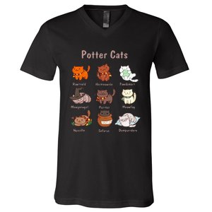 Potter Cats Funny Gifts For Cat Lovers V-Neck T-Shirt