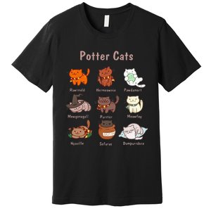 Potter Cats Funny Gifts For Cat Lovers Premium T-Shirt