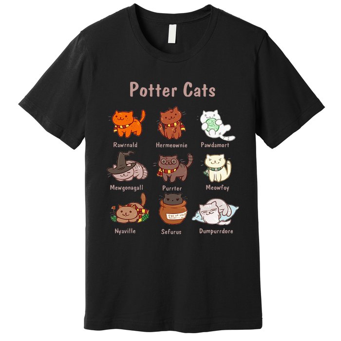 Potter Cats Funny Gifts For Cat Lovers Premium T-Shirt