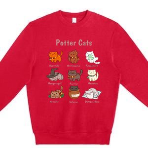 Potter Cats Funny Gifts For Cat Lovers Premium Crewneck Sweatshirt