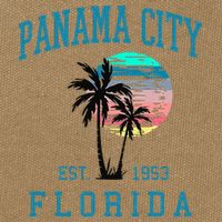 Panama City Florida Spring Vacations Beach Palm Trees Summer Cotton Canvas Backpack
