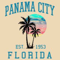 Panama City Florida Spring Vacations Beach Palm Trees Summer Drawstring Bag