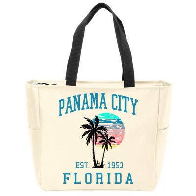 Panama City Florida Spring Vacations Beach Palm Trees Summer Zip Tote Bag