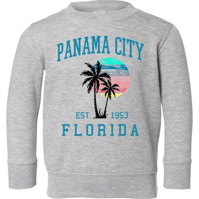 Panama City Florida Spring Vacations Beach Palm Trees Summer Toddler Sweatshirt