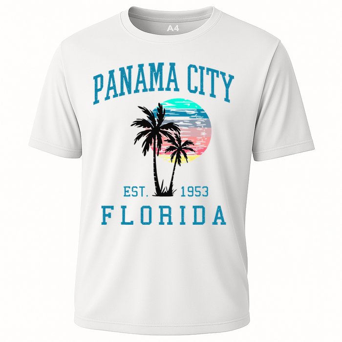 Panama City Florida Spring Vacations Beach Palm Trees Summer Cooling Performance Crew T-Shirt